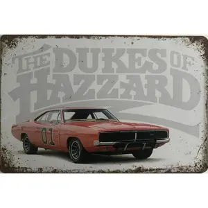 Dukes of Hazzard Garage Rustic Look Vintage Tin Signs Man Cave Shed  Bar Sign 16x12 Inch