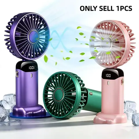 Upgrade Your Summer Travel Essentials, Portable Foldable Fan, Handheld Cooling Fan, Personal Cooling Fans, Rechargeable Personal Fan, USB Cooling Fan, USB Rechargeable Fan, Ideal for Outdoor Adventures & Vacation Must-Haves