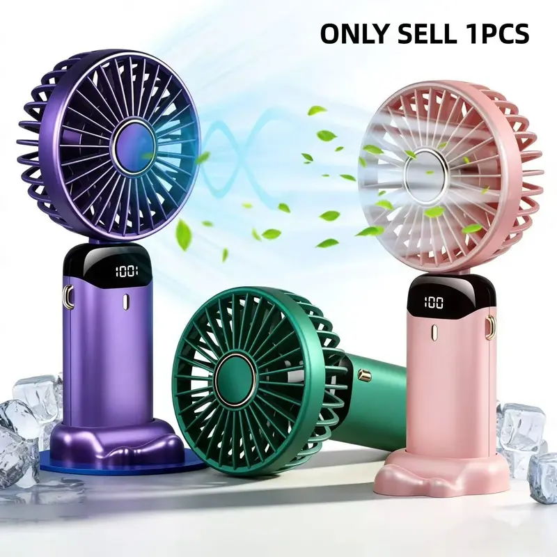 Upgrade Your Summer Travel Essentials, Portable Foldable Fan, Handheld Cooling Fan, Personal Cooling Fans, Rechargeable Personal Fan, USB Cooling Fan, USB Rechargeable Fan, Ideal for Outdoor Adventures & Vacation Must-Haves