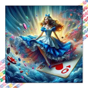 1 DIY diamond painting kit, 5D diamond art set, DIY decoration, playing cards, gems, skirts, full round drill diamond painting kit, mosaic, diamond art, DIY art home decor, suitable for Christmas