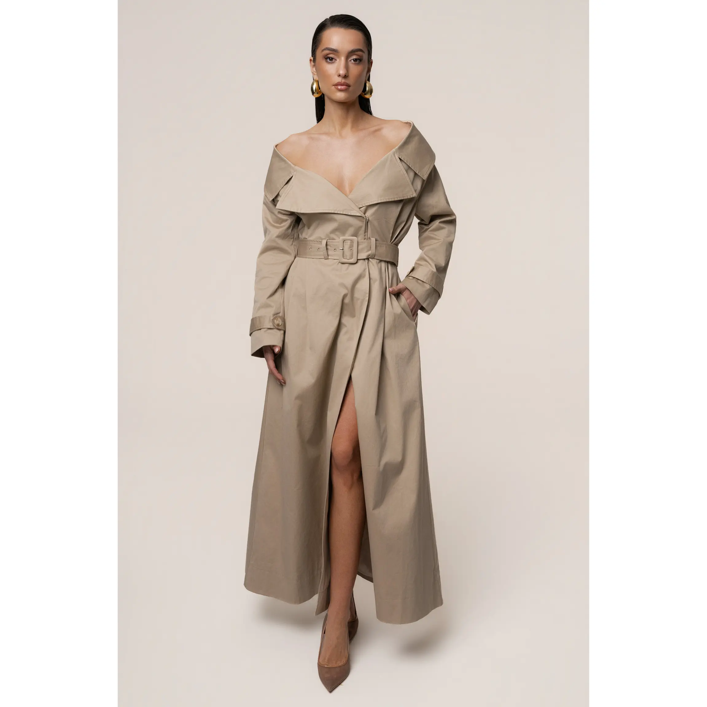 Stone Soft Authority Trench Coat