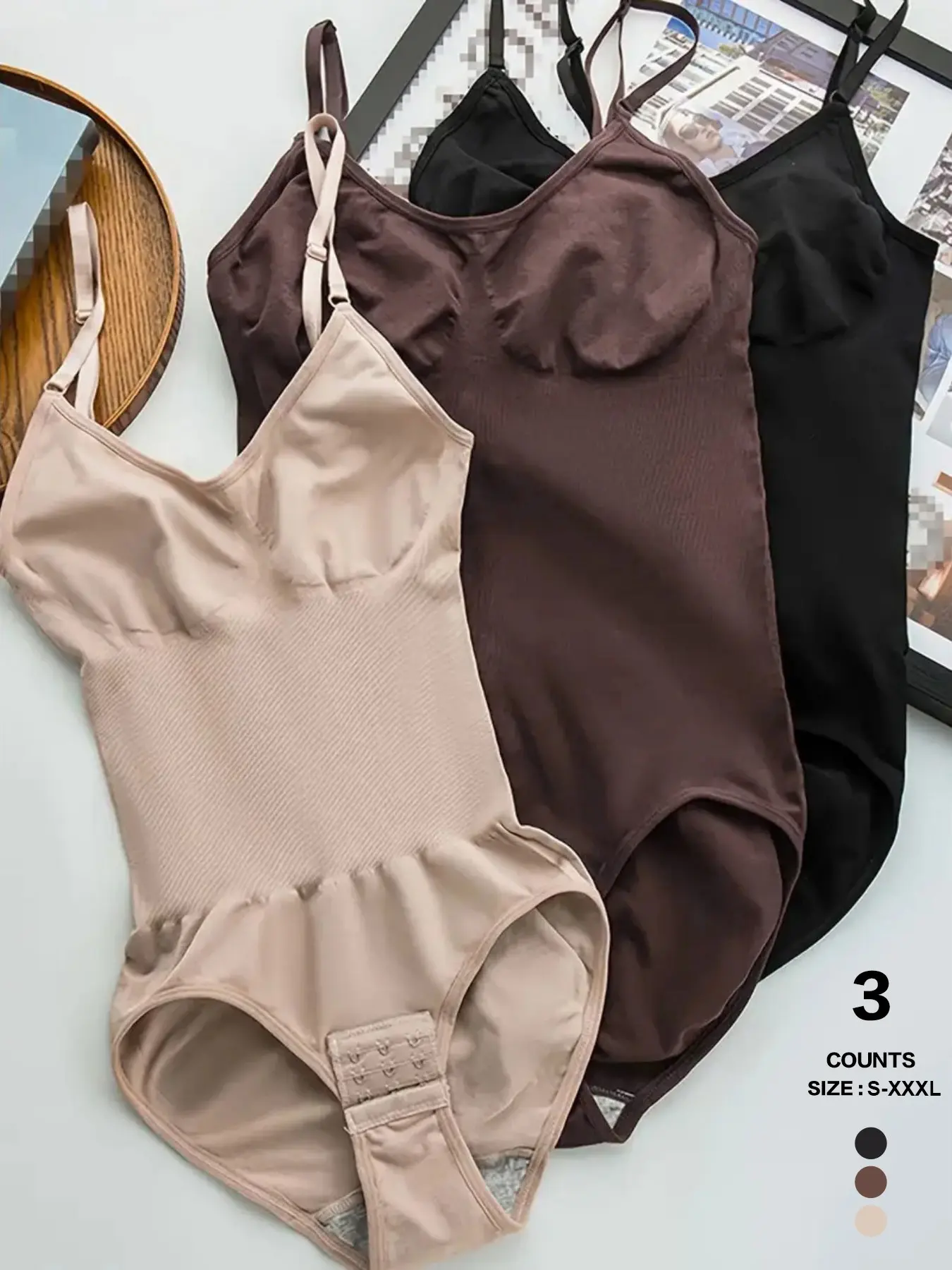 Seamless High Waist Compression Shapewear Corset Underwear Set – Waist Trainer, Tummy Control & Butt Lifting Hip Slimmer, Womenswear, Lady, Spaghetti Strap, Basic, Smooth, High Compression Faja
