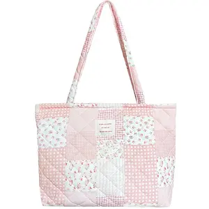 Bible Cover Case for Women,Large Bible Tote Bags Organizer Quilted Carrying Case for Girls,Bible Study Supplies Accessories Christian Gifts for Women,Casual Tote Bag