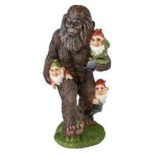 Bigfoot Style Garden Gnome Resin Statue - Great for patios, decks, offices, for indoor and outdoor environments, no electricity required, durable material for all room types, Christmas gift, Black Friday