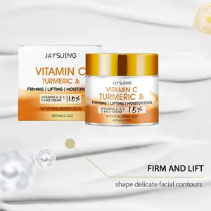 JAYSUING Vitamin C Turmeric Firming Face Cream, Hydrating Facial Moisturizer with Retinol & Niacinamide to Restore Skin