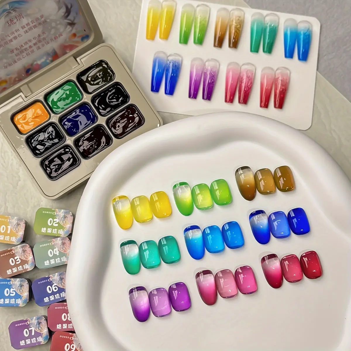 【live】Patting Gel 20--9Colors Spring 2025 Nail Art Color Nail Polish Hard Long-Lasting Slap Glue Gradient Effect Nail Art Gift Nail Art Shop DIY Nail Art Manicure Cutics