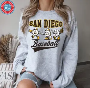 Vintage San Diego Baseball Team Funny Mascot Sweatshirt, Go San Diego Baseball Retro Hoodie, Baseball Game Day Sweater, For Her, For Him