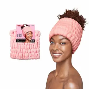 Wide Super Soft Spa Headband- Red by Kiss Extra Soft and Comfortable Head Spa Headband Holds Hair Back