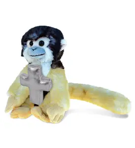 DOLLIBU Super-Soft Squirrel Monkey Stuffed Toy - Squirrel-Shaped Stuffed Toys with a Metallic Cross Religious Symbol