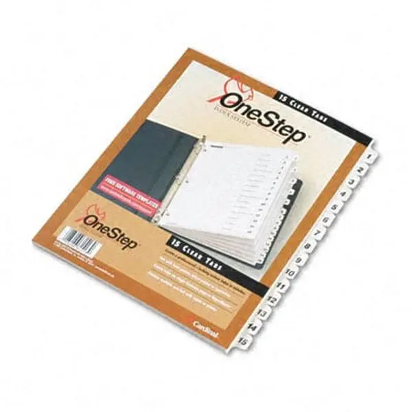 Cardinal 61513 Traditional Onestep Index System 15-Tab 1-15 Letter White 15 per Set