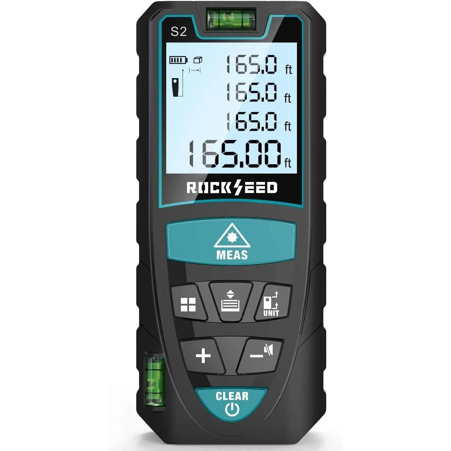 165ft 50M Digital Laser Measure Distance Meter With 2 Bubble Levels Backlit LCD Portable M/In/Ft Unit Switching Area Volume Pythagorean Measurement Tool For DIY Construction Handyman Builder