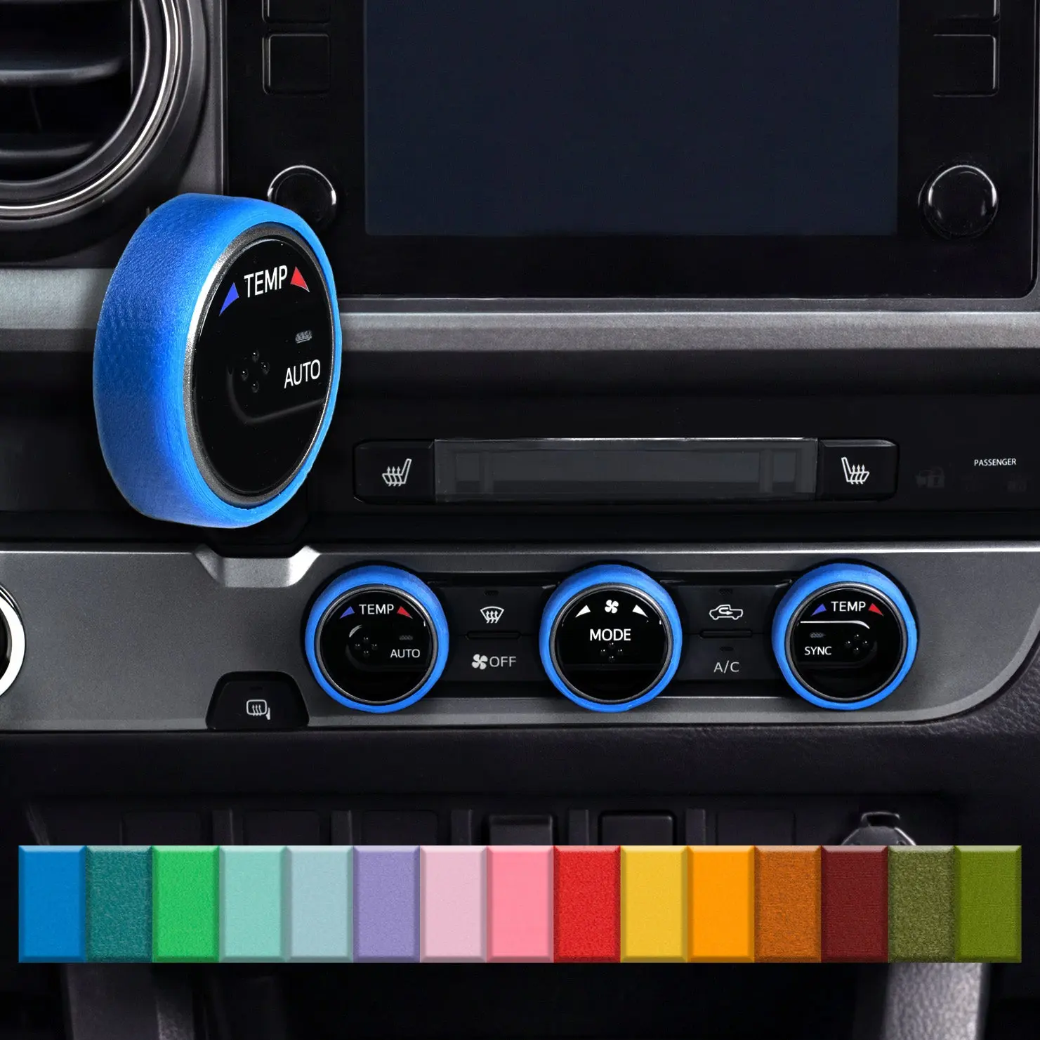 For Toyota Tacoma 2016-2023 - Knob Press-Fit Covers | 3-Knob Set Choose Your Color! Precision Fit For a Snug Fit That Stays In Place With No Tape or Adhesive. Made with High Quality Materials That Won't Warp or Fade! Made In The USA