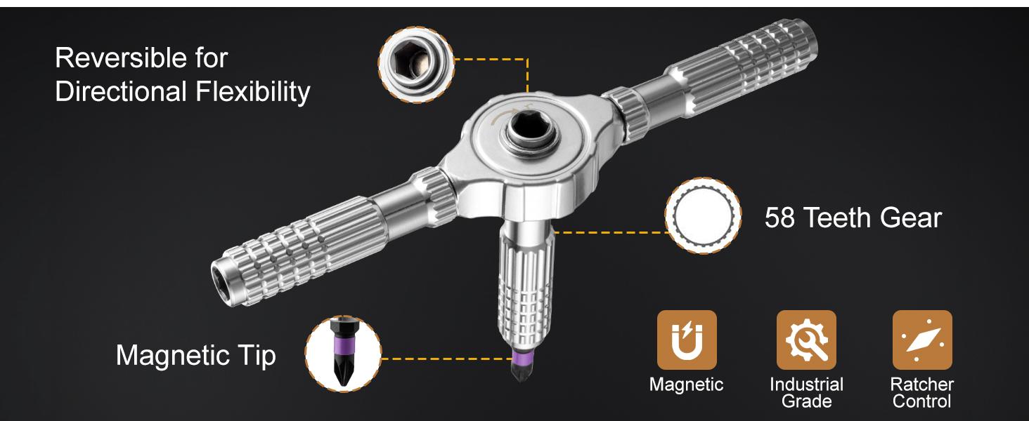 【DealsForYouDays】BoltWay 40 in 1 Magnetic Ratchet Screwdriver Set with 38 Alloy Steel Bits,T-Handle,Smooth Ratcheting,Strong Magnetic Grip,Rust-Resistant,Portable Compact Tool Kit for Furniture,Bicycle,Home Appliance Repair,Ideal,HandymanDIY Lovers detail 2