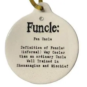 Funcle Fun Uncle Porcelain 2024 Christmas Ornament Gift Boxed