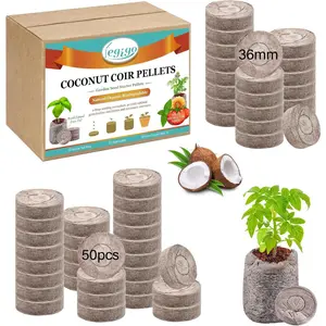 50 PCS 35mm Coco Coir Pellets Seed Starter Pods, Compressed Seed Starting Coir Pellets Soil Plugs for Seedlings, Seeds Plant Starter Pods for Planting Herbs Flowers Vegetables