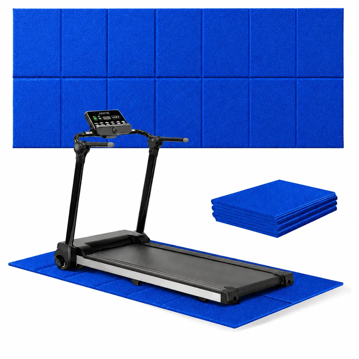 Treadmill Mat Walking Pad Mat for Carpet, 68"x24" Foldable Exercise Equipment Mats - 4mm Thick Non-Slip, Shock Absorbing, Hardwood Floor Protection for Exercise Bike/Weight Bench/Treadmill/Yoga