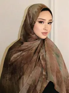 Women's Floral Print Long Scarf, Fashionable Breathable Shawl for Daily Wear, Casual Versatile Scarf for Women, Tignon Scarf, Hijabs, Turban Hijab