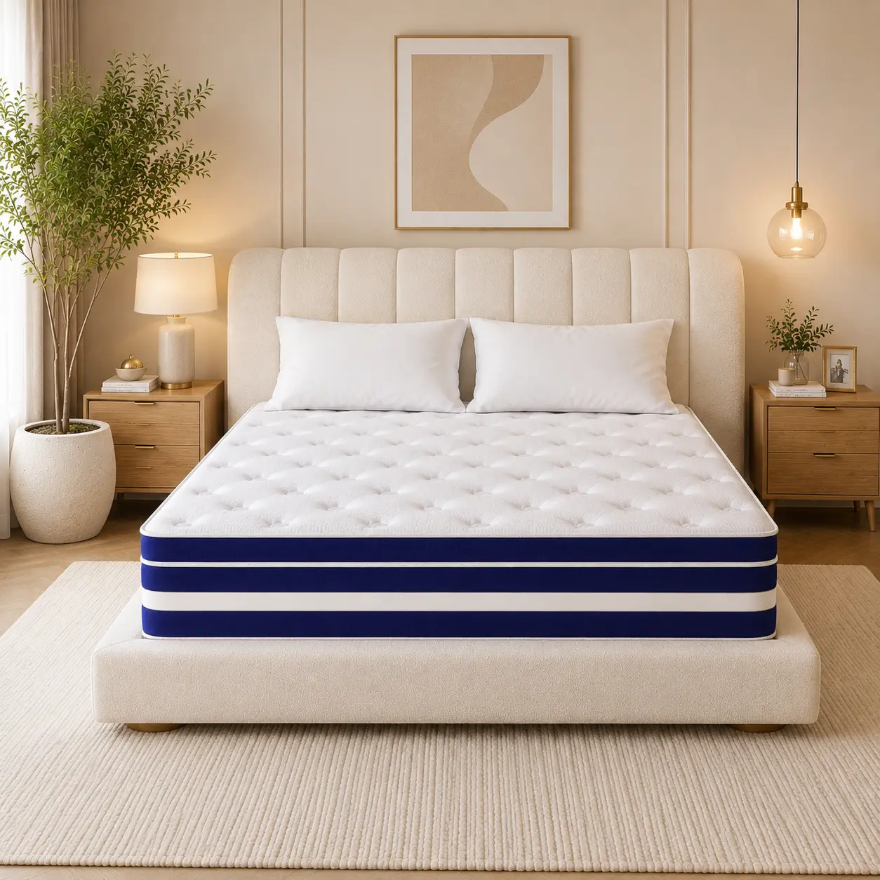 FVBEAYA 12/14-Inch Twin, Full, Queen, King, Memory Mattress with Independent Springs, Provides Pressure Relief, Motion Isolation and Firm Edges, Medium Firmness, Breathable and Washable,  Spring Mattress in a box ,Gel infuse memory foam, Memory Foam Mattr