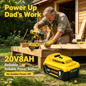 #fathersdaygift  2Pack Replacement for Dewalt 20VMax Battery: 8.0AhLithium BatteriesCompatible with Dewalt BatteryDCB208DCB200 DCB206DCB205 DCB204Cordless PowerTools