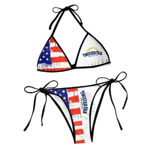 New Fashion Sex Bikini 3D Printing Women Sexy Two Pieces Low, All Over Print String Bikini
