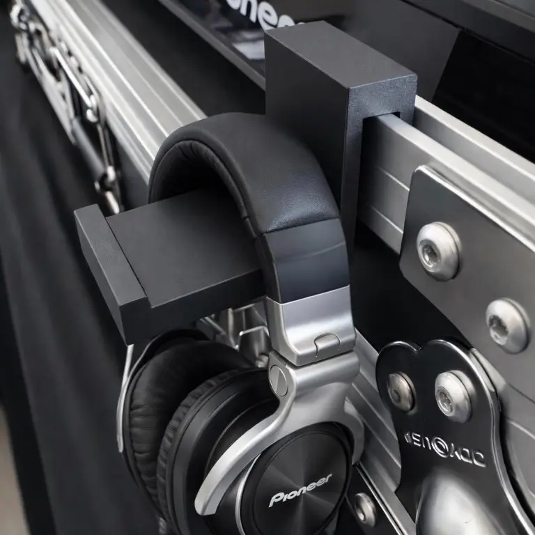 DJ Headphone Holder Bracket for Pioneer DJ Case – 3D Printed Road Case Rail Mount Headset Hanger