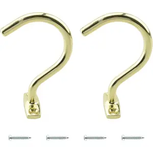 2pcs Golden Bridge Stick and Ball Rack Hook Cue Pool Rack with 4 Mounting Screws for Snooker Billiard Tables