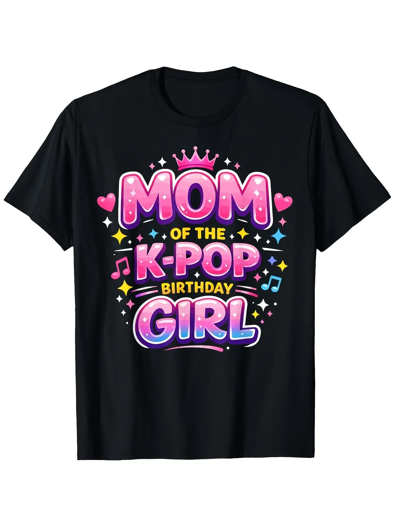 Mom of The K-Pop Birthday Korean Pop Music Lover T unisex soft cotton short sleeve t shirt, vintage graphic casual tee for men women teens, perfect birthday holiday gift for camping travel gym daily street casual wear