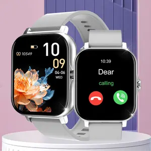 Smart Fitness Watch Pro with Large Square Dial, Supports Calls & Weather Info, Step Tracking, Multiple Sports Modes, USB Charging