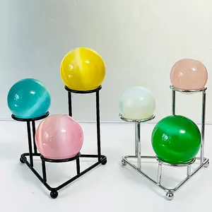 Crystal Ball Display Stand with Three Heads Metal Construction Ideal for Holding Spheres Perfect for Gifts & Home Decor Enhances Space Elegance