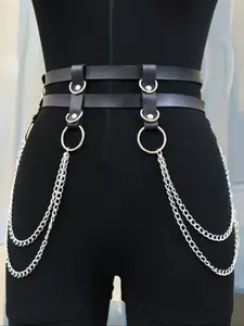 European Chain Punk Waist Belt, Hip Hop Fashion Accessory, Perfect for Holidays, Football Matches, Parties, Daily Wear