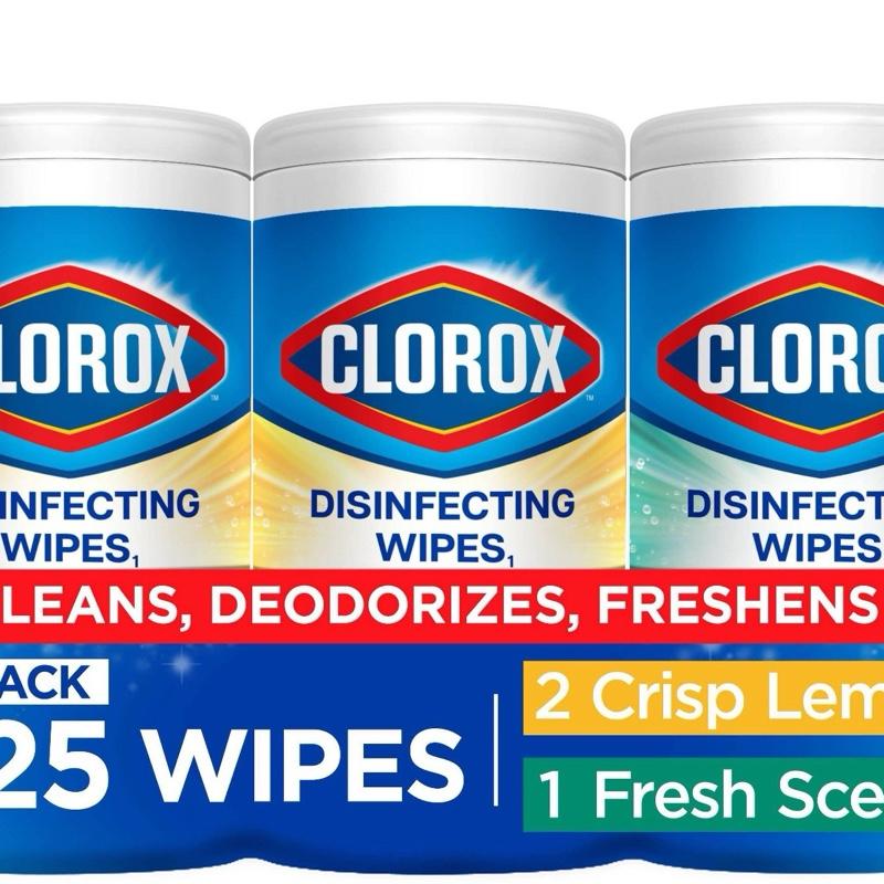 Clorox Disinfecting Wipes Value Pack 75ct 3pk Crisp Lemon & Fresh Scent Cleans Deodorizes Freshens