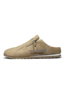 Men's Backless Casual Shoes for Commute | Sturdy Wearable Design | Leather & Mesh Inner | All-Day Comfort