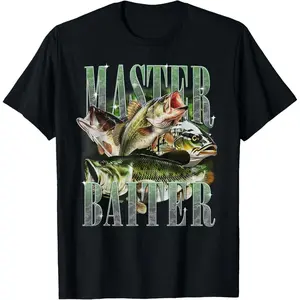 Master Baiter Bass Fishing Fisher Papa Dad Happy Fathers Day T-Shirt        Graphic tees