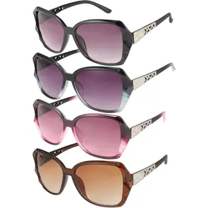 4 Pcs Women Large Sunglasses, UV 400 Glasses Oversized Polarized Sunglasses Classic Trend Ladies Sunglasses Sparkling Rhinestone Large Frame Sunglasses for Women