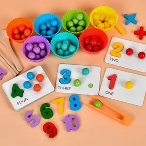 Math Learning Game with Color Recognition, Interactive Number Matching Activity, Tableware Sorting Toy for Cognitive Development at Home Preschool Kindergarten  Gift