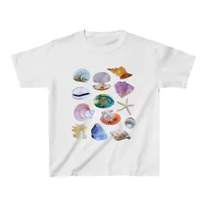 Sea Shell Baby Tee Summer Outfits Vintage Collage Aesthetic Seashell, Trendy Shirt For Women, Gifts For Her