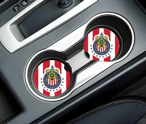 Car coaster set 2 pcs Chivas Guadalajara Decoration Stylish Rubber