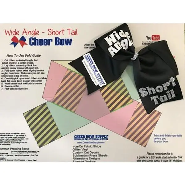 Wide Angle - Short Tail Cheer Bow Template Mat