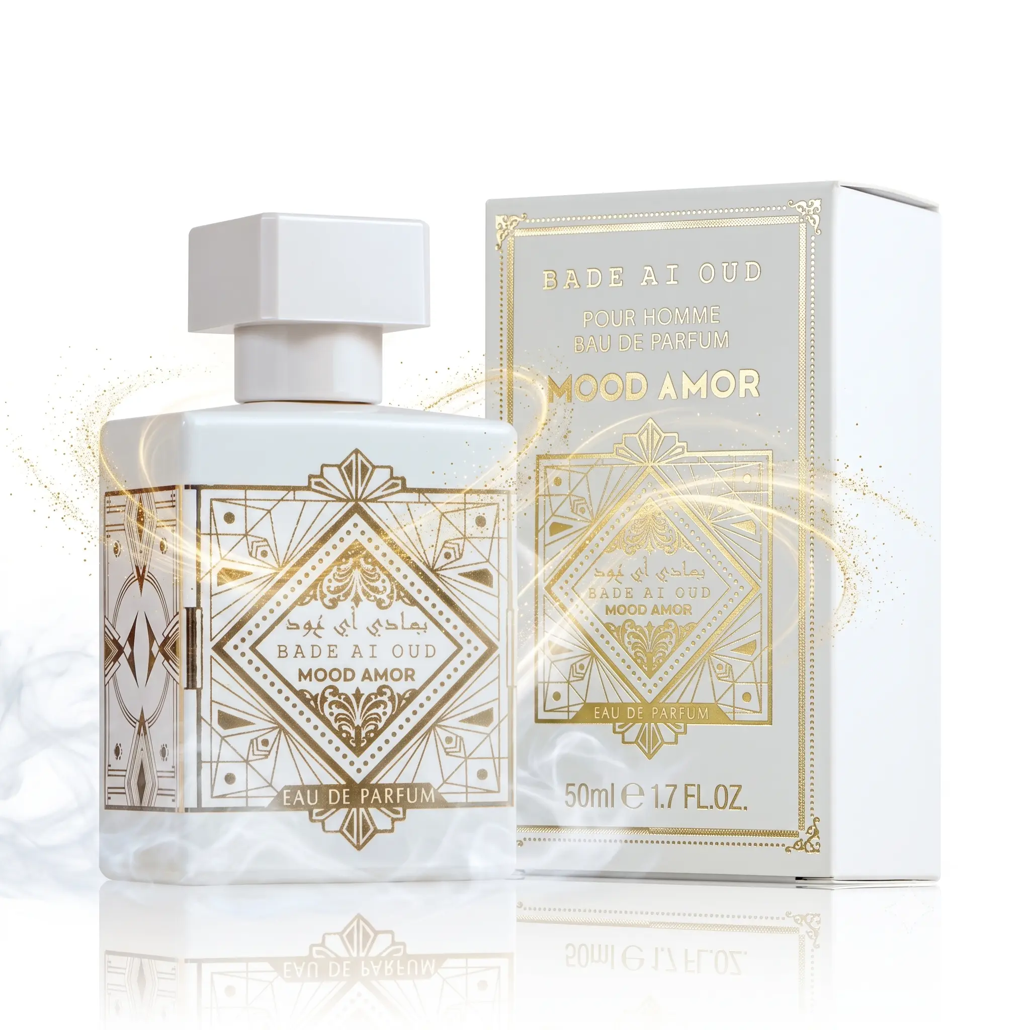 Bade Al Oud Mood Amor 50ml Men's Cologne - Long Lasting Woody Oud Fragrance, Luxury Middle Eastern Perfume, Gift for Him 1.7oz