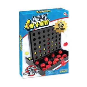 Auto Reset - 4 in a Row Board Game - Board Games for Family Night - Strategic Game Play - Multi-Player Board Games - Ages 6+