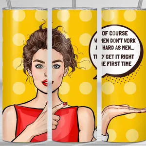 HARD WORKING WOMEN Stainless Steel Tumbler. 20 oz Double Insulated Drink Thermos/Tumbler