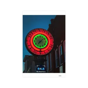 Poster Retro Neon Vintage Clock