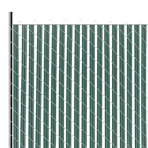 【fathersdaygift】VEVOR Chain Link Fence Privacy Slats Single-Wall for 5' High Fence Bottom Lock Green, Hdpe Fence Slats
