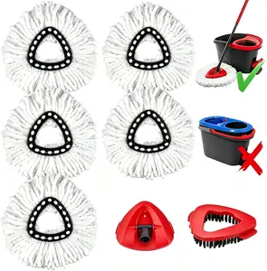 【Summer Sale Deals】Spin Mop Replacement Heads Compatible with Oceda EasyWring 1-Tank System, 30-58" Mop Handle,Scrub Brush and Base Combo Set,Mop Refills Easy to Replace and Cleaning,graduation gifts,class of 2026 gifts,household essentials
