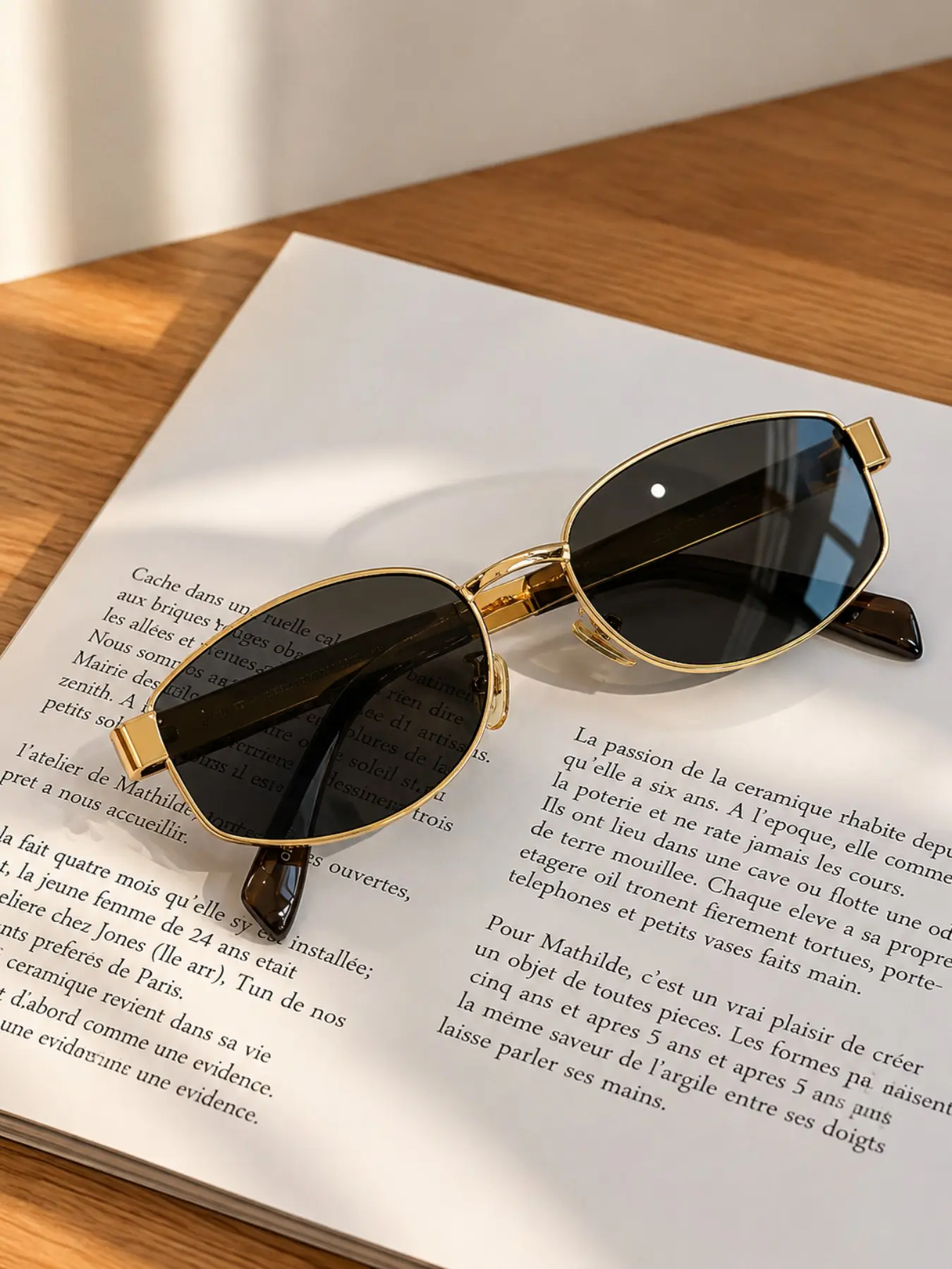 Y2K Retro Metal Narrow Frame Decorative Mirror, Unisex High-End Sunglasses, European and American Street Style Fashion Eyewear