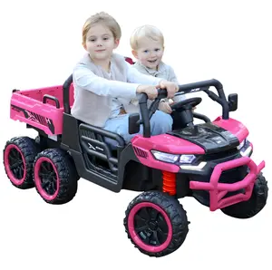 【Christmas Gift】 24V Battery-Powered Children's Two-Seater Dump Truck Electric Car with 2.4G Remote Control Four-Wheel Drive Bluetooth Music LED Lights for Kids 3-8 Years Old