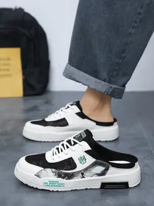 Fashion Half-slipper with Breathable Mesh Upper Closed Toe Home Sandals Lightweight Sneaker Board Shoes