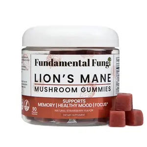 Fundamental Fungi Lion's Mane Mushroom Gummies | Organic Lions Mane Mushrooms | Brain Health, Focus, Clarity, & Memory Mushroom Supplement Gummy | 90 Organic Lions Mane Gummies for Adults Fitness Dietary