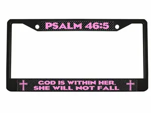 Psalm 46:5 god is within her she will not fall Style Metal License Plate Frame Personalized/Car Accessories Car Tag Holder Cover