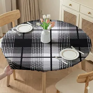 Elegant Elastic Round Tablecloth, Easy Installation & Cleaning, Reusable Multiple Sizes, Indoor Outdoor Use, Holiday Wedding Birthday Decor